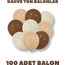 Parti Furyası Retro Balon Kahverengi-Deniz Kumu-Ten Rengi 100 Adet Balon | Retro Balon Kahve Tonlarda Lateks Balon 100 Adet