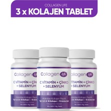 Collagen Life 5 Tip Kolajen Tip 1 Tip 2 Tip 3 Tip 5 Tip 10 ( Selenyum , C Vitamini ve Çinko ) 3 Adet