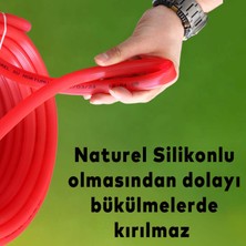 Badem10 Bahçe Çeşme Su Hortumu İç Çap 1/2 Naturel Silikonlu Sulama Araç Yıkama Hortum 50 Metre