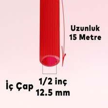 Badem10 Bahçe Çeşme Su Hortumu İç Çap 1/2 Naturel Silikonlu Sulama Araç Yıkama Hortum 15 Metre