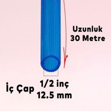 Badem10 Bahçe Çeşme Su Hortumu İç Çap 1/2 Naturel Silikonlu Sulama Araç Yıkama Hortum 30 Metre