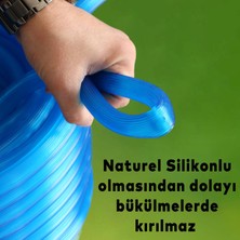 Badem10 Bahçe Çeşme Su Hortumu İç Çap 1/2 Naturel Silikonlu Sulama Araç Yıkama Hortum 100 Metre