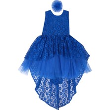 Bebelop Kız Çocuk Prenses Kordineli Kuyruklu Tokalı Tüllü Elbise