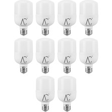 AC Aydınlatma 30W Torch Led Ampul 6500K (Beyaz Işık) 10 Adet