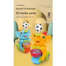 Janjonstar Elektrikli Evrensel Asma Top Üfleme Bebek Fil Serin Ses ve Işık Davul Çalan Bebek Fil Oyuncak Araba (Yurt Dışından)