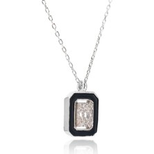 Neva Jewelry Siyah Mineli Baget Taşlı Kolye