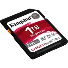 Kingston Canvas React Plus 1 Tb Sd Class 10 V60 Uhs-Iı Hafıza Kartı 280MB/S Okuma, 150MB/S'YE Varan Yazma SDR2V6/1TB