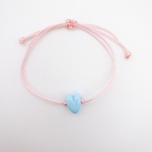 Hanecambaz Açık Mavi Mini Kalp Bileklik El Yapımı