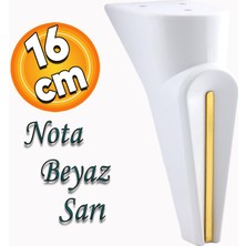 Badem10 Nota Mobilya Kanepe Sehpa Tv Ünitesi Koltuk Ayağı Baza Ayakları Beyaz Altın Gold Sarı 16 cm