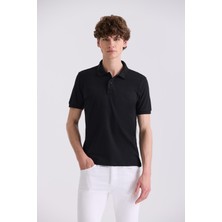 Siyah Slim Fit Polo Yaka T-Shirt