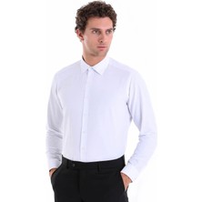 Atilla Özer Dormen Classics Kolay Ütülenebilir Slim Fit Dar Kesim Klasik Yaka Cepsiz Erkek Gömlek