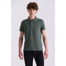 Haki Slim Fit Polo Yaka T-Shirt