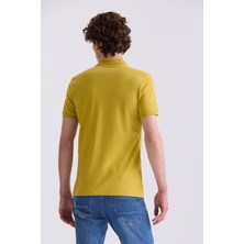 Koyu Sarı Slim Fit Polo Yaka T-Shirt