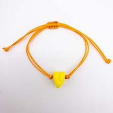 Hanecambaz Limon Sarı Murano Kalp Bileklik