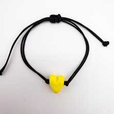 Hanecambaz Limon Sarı Murano Kalp Bileklik