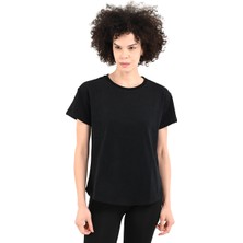 Icona2 Kadın Siyah Günlük Stil T-Shirt 24YKTL18D20-SYH