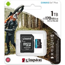 Kingston Canvas Go! Plus 1tb Microsd Class 10 Uhs-I U3 V30 A2 Hafıza Kartı 170MB/S’YE Varan Okuma, 90MB/S’YE Varan Yazma Sdcg3/1tb