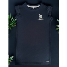 Dgk Collection Lacose Kız Çocuk Elbise Baskılı %100 Cotton Pike