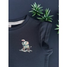 Dgk Collection Lacose Kız Çocuk Elbise Baskılı %100 Cotton Pike