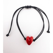 Hanecambaz Murano Mini Kırmızı Kalp Bileklik