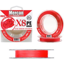 Mercan Pe Örgü Platinum X8 Kırmızı Ip 150M Makara Misina