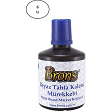 Brons Tahta Kalem Mürekkebi Mavi 100 cc 6'lı