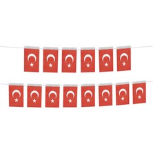 Patladı Gitti Ay Yıldız Büyük Boy Ipli Bayrak 40'lı 19CM-11CM