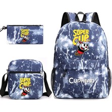 Yuying Shop No.6 Stili 3 Adet Oyun Cuphead Gizli Sakli Konusmalar Çocuklar Sırt Çantası Öğrenci Erkek Kız Okul Çantaları Omuzdan Askili Çanta Seti Günlük Sırt Çantaları Mochilas (Yurt Dışından)