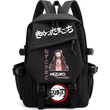 Yuying Shop No.18 Stili Demon Slayer Nezuko Sırt Çantası Kimetsu No Yaiba Karikatür Anime Erkek Kız Schoolbag Ilköğretim Ortaokul Öğrencileri Okul Çantası (Yurt Dışından)