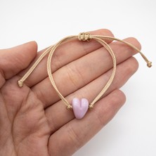 Hanecambaz Murano Pembe Mini Kalp Bileklik