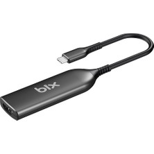 Bix BX03HB MAX 4in1 Type-C Hub 4K@30Hz HDCP HDMI, PD Port, 2x USB, Macbook Uyumlu Çoklayıcı Adaptör