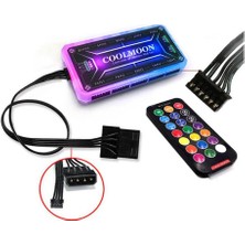 Coolmoon -  4 Adet 12CM Rgb Kasa Fanı (12V 6 Pin ) + Kontrolcü + Kumanda