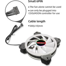 Coolmoon -  4 Adet 12CM Rgb Kasa Fanı (12V 6 Pin ) + Kontrolcü + Kumanda