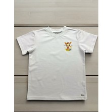 Dgk Collection Kız Çocuk Zürafa Baskılı T-Shirt %100 Cotton Lakost