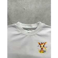 Dgk Collection Kız Çocuk Zürafa Baskılı T-Shirt %100 Cotton Lakost