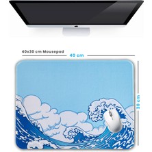 Evet Uygun 40X30CM Mouse Pad Kaymaz Kauçuk Taban Dikişli Gaming Oyuncu Mousepad Japon Dalga