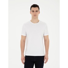 Pierre Cardin Erkek Beyaz Slim Fit Basic Tişört 50280751-VR013