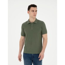 Pierre Cardin Erkek Haki Slim Fit Basic Tişört 50280754-VR027