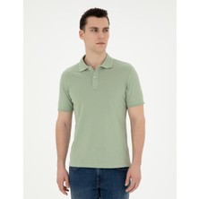 Pierre Cardin Erkek Yeşil Slim Fit Basic Tişört 50280754-VR016