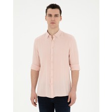 Pierre Cardin Erkek Açık Pembe Regular Fit Uzun Kollu Gömlek 50284407-VR078