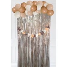 Pekshop Retro Renkler Balon Zinciri Seti Fon Perdeli Bannerlı Doğum Günü Retro Renk Balon Zincir Paketi