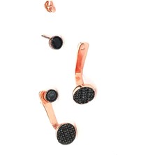 oniks taşlı gümüş rose earcuff küpe