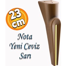 Badem10 Nota Mobilya Kanepe Sehpa Tv Ünitesi Koltuk Ayağı Baza Ayakları Ahşap Desenli Kahverengi Ceviz 23 cm