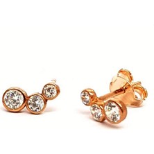 zirkon taşlı minimal gümüş küpe