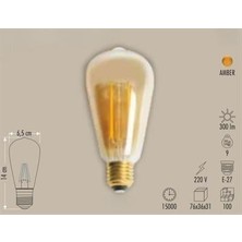 Linway Rustik LED Fılament Ampul Amber 6W