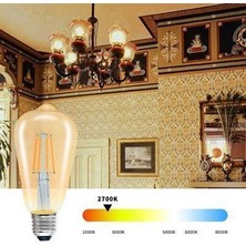 Linway Rustik LED Fılament Ampul Amber 6W