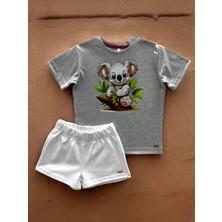 Dgk Collection Erkek Kız Çocuk Kuala Baskılı 2 Li T-Shirt Short Takım %100 Cotton