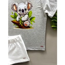 Dgk Collection Erkek Kız Çocuk Kuala Baskılı 2 Li T-Shirt Short Takım %100 Cotton