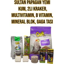 Quik Sultan Papağan Yem 750 gr, Multivitamin ve Tüy Bakım Vitamini, Papağan Kumu, Mıneral Blok , Kraker