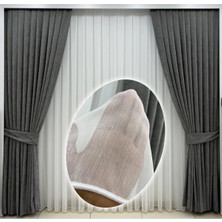 Ervin Simli Bambu Tül Perde Ekru Pilesiz Düz Dikim Ütü Istemez Kırışmaz